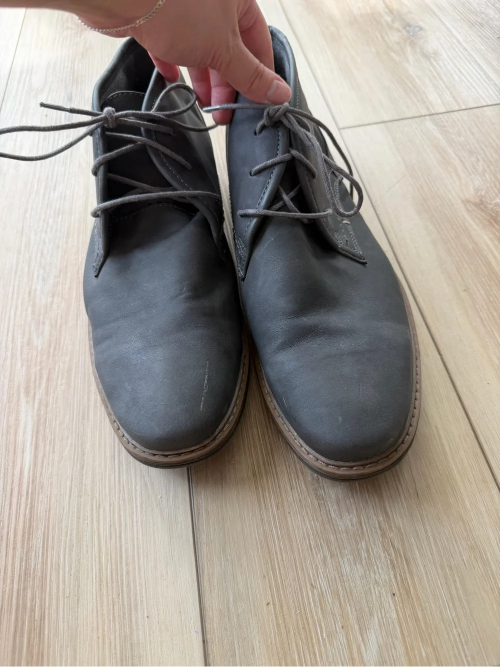 Men's Gray Booties - Casual Lace-Up Ankle Shoes
